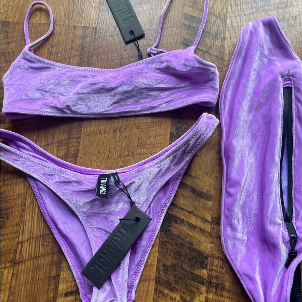 Velvet Triangl purple  bikini with Fanny pack 💜